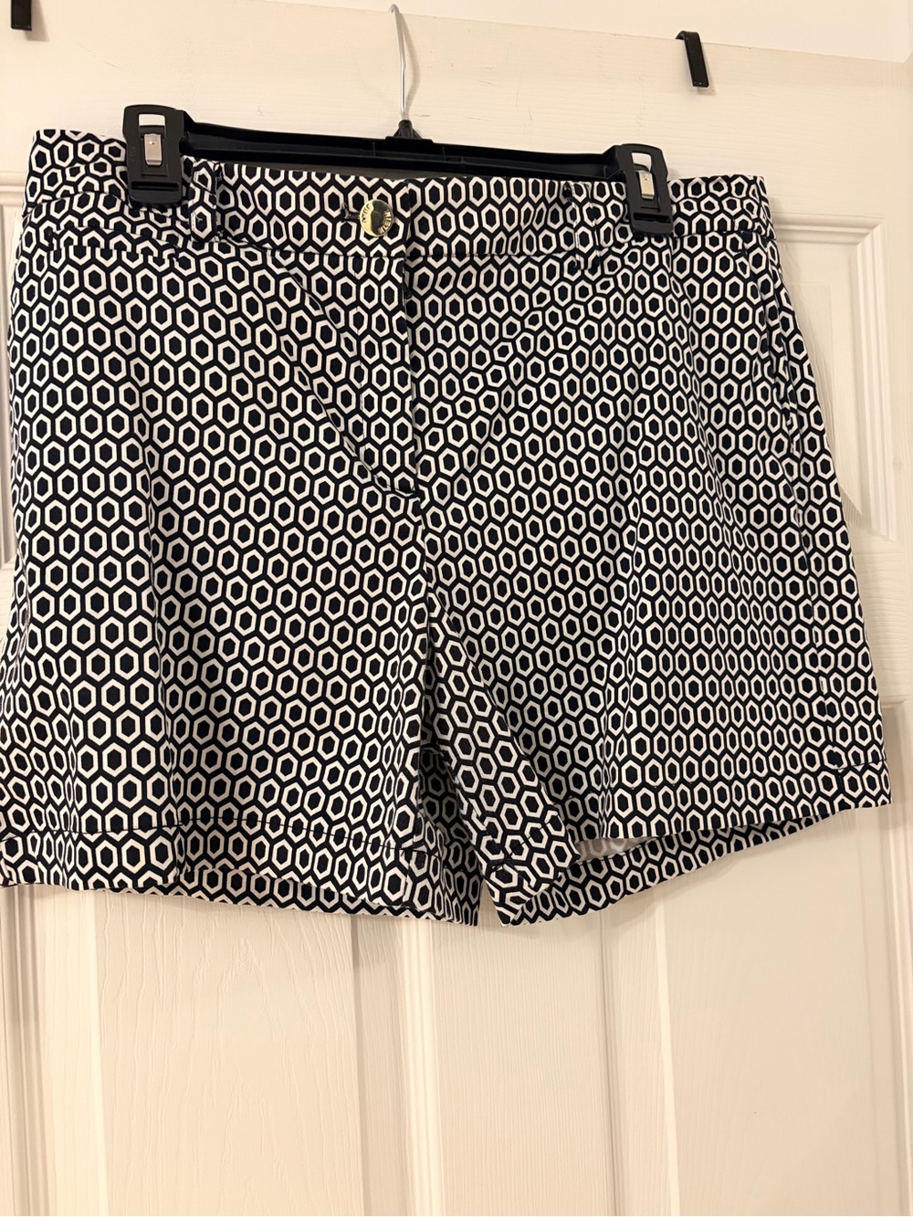 Anne Klein Black & White Geometric Bermuda Shorts